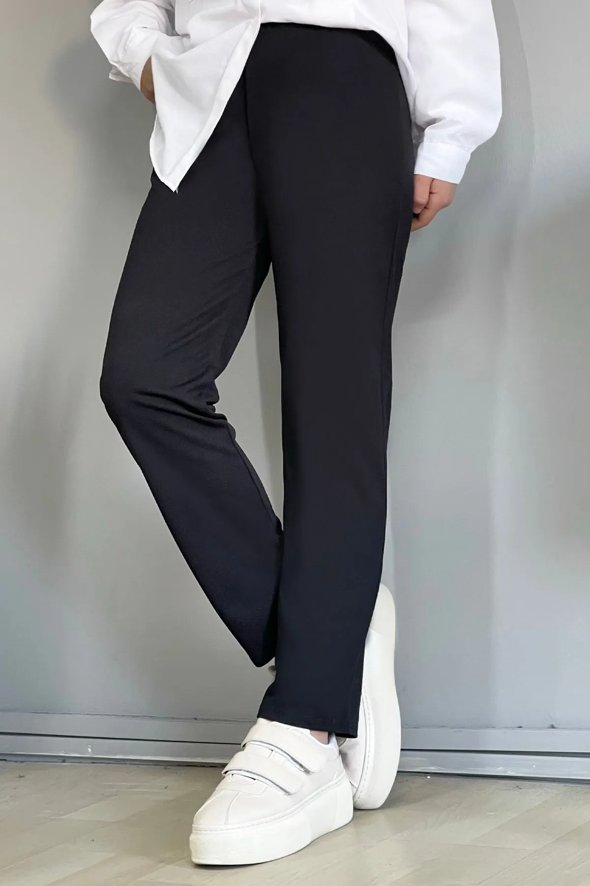 MDS Women Slim Fit Straight Leg Pants - Black - Hanover Park