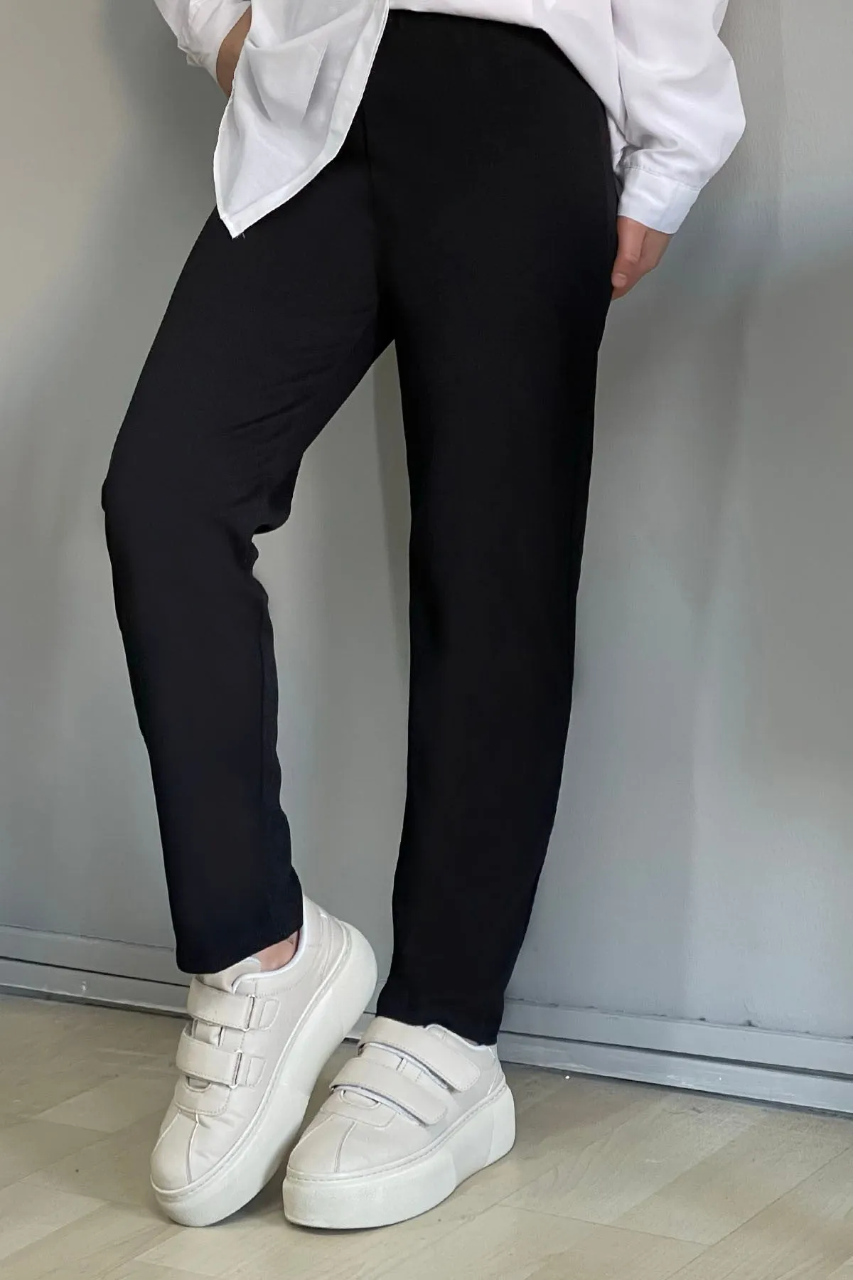 MDS Women Slim Fit Straight Leg Pants - Black - Hanover Park