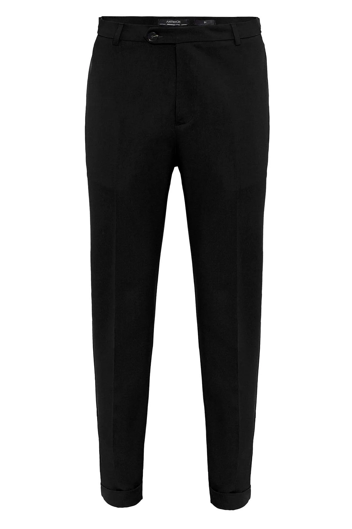 Men's Black Slim Fit Cuffed  Pants - Wessi