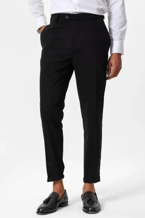 Men's Black Slim Fit Cuffed  Pants - Wessi