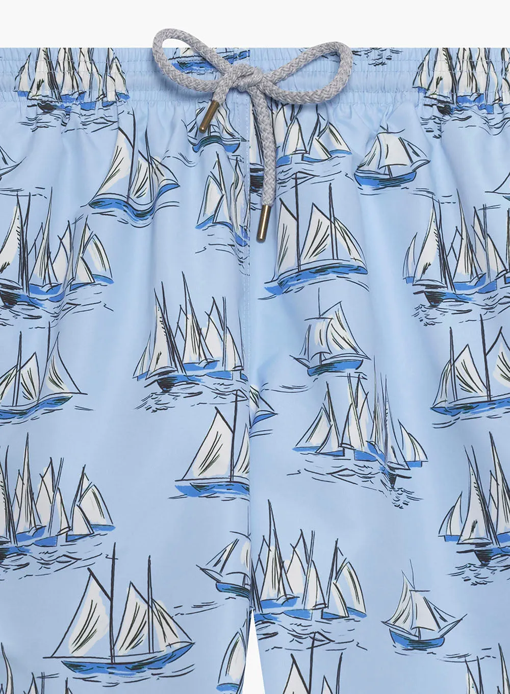 Mens Daddy & Me Swimshorts in Blue Sailboat