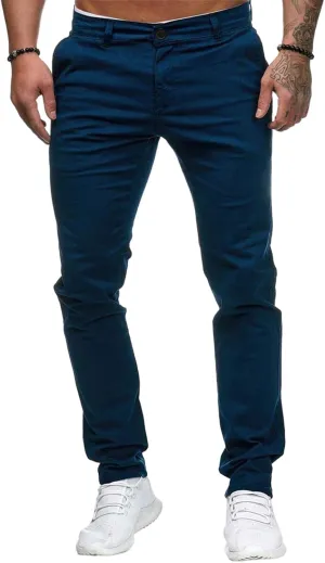 Mens Joggers Chino Pants Twill Workout Athletic Hiking Outdoor Sweatpants Casual Slim Fit Trousers with Pockets