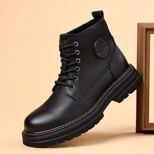 Men's Leather High-Top Fashionable Trendy Shoes