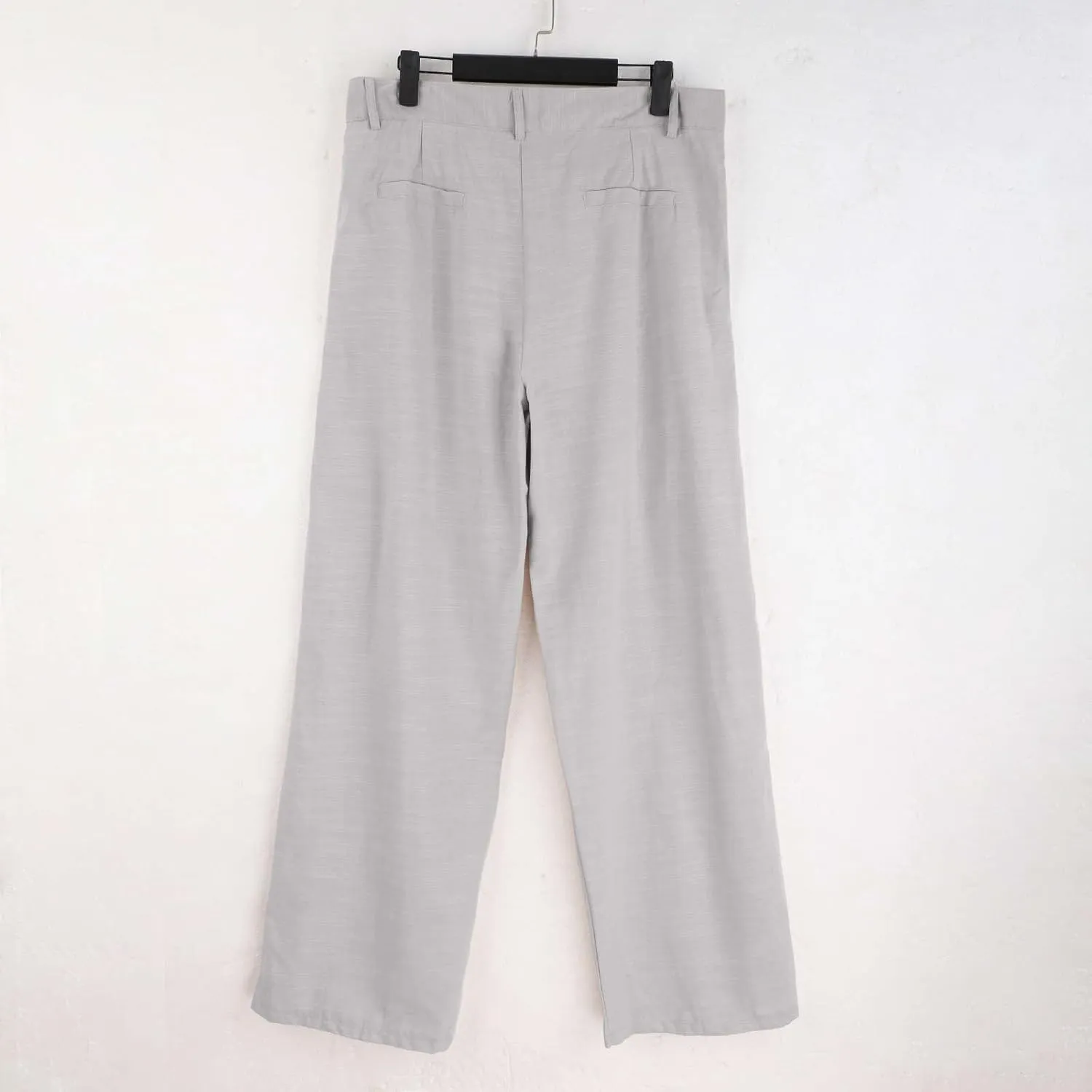 Mens Linen Beach Pants Big Tall Classic Flat Front Chino Pants Casual Lightweight Straight Leg Summer Beach Trouser