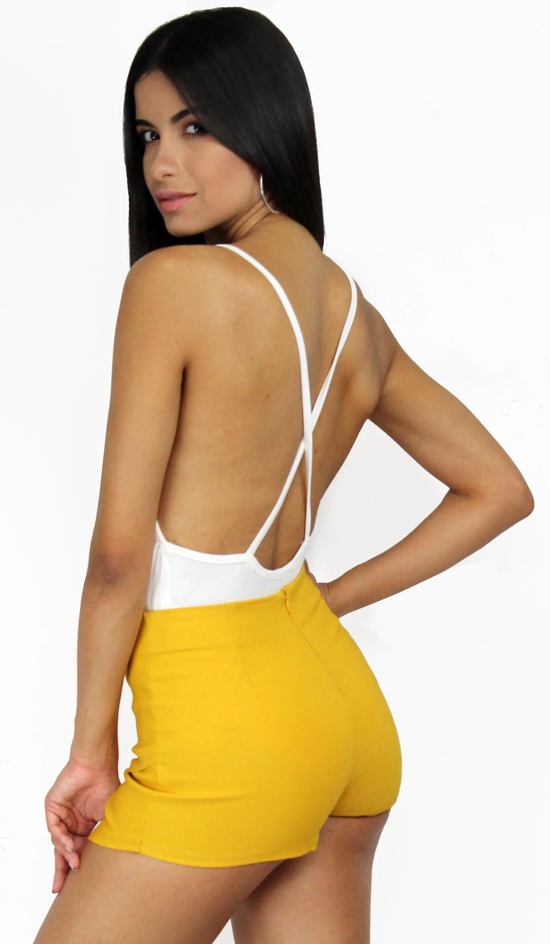 Modern Femme Mustard Asymmetrical Skort
