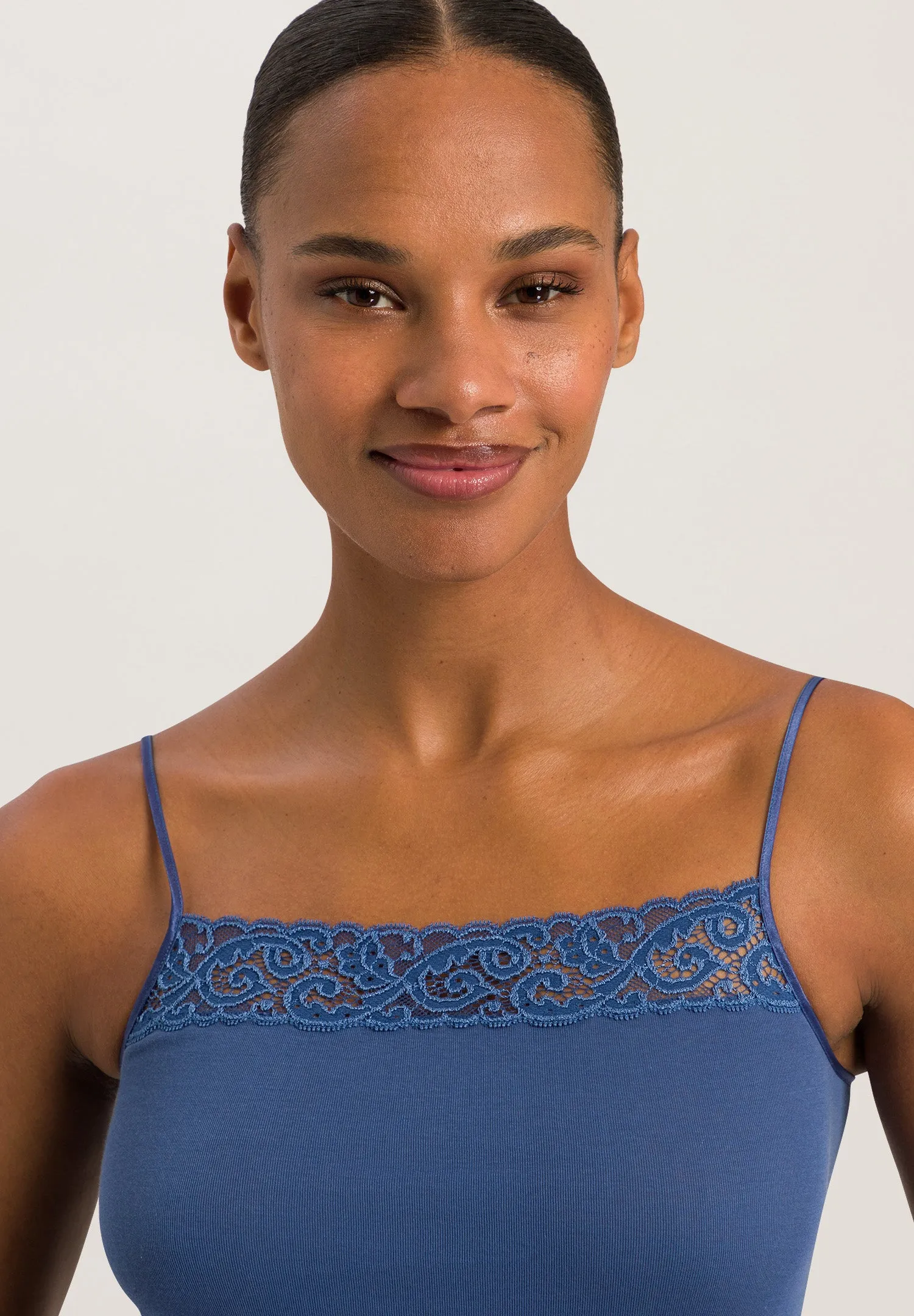 Moments Lace Trim Cotton Camisole | True Navy 71484-2604