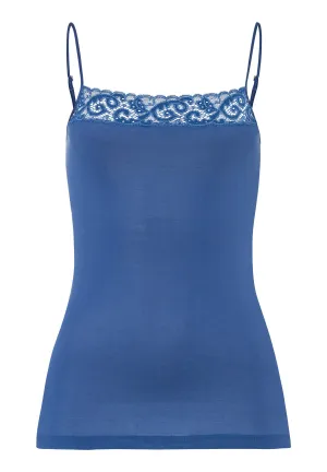 Moments Lace Trim Cotton Camisole | True Navy 71484-2604