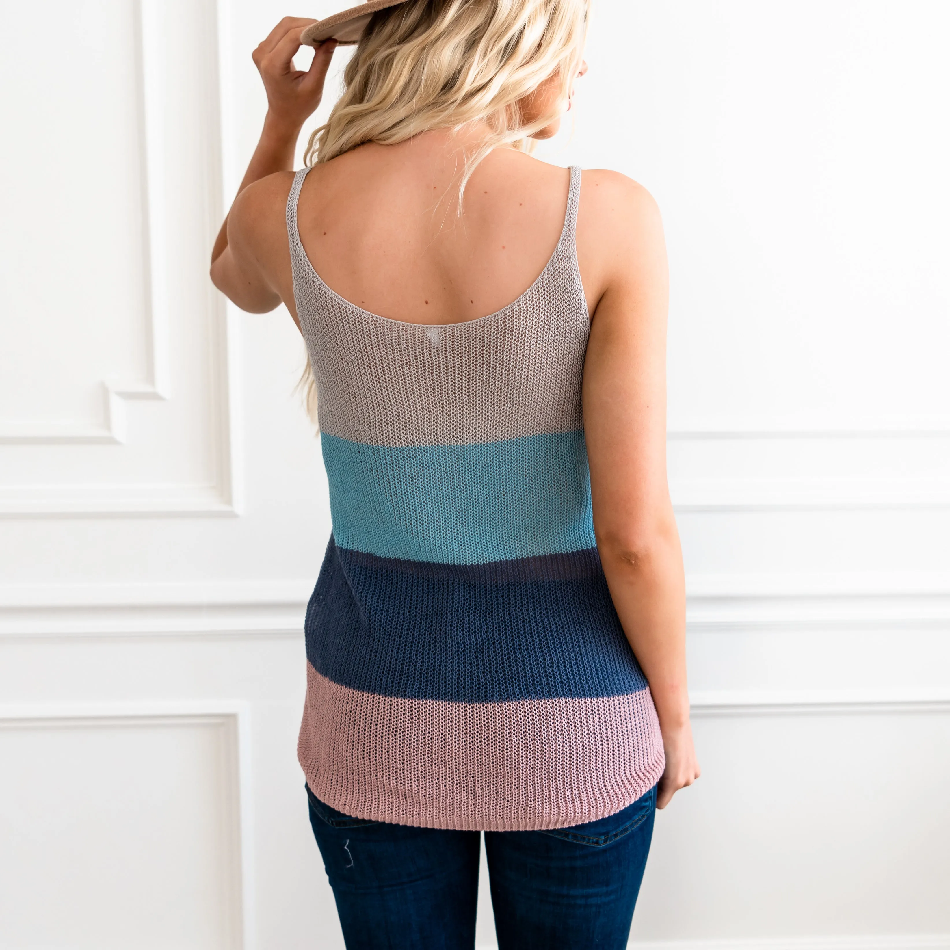 Multicolor Striped Tank - Blue