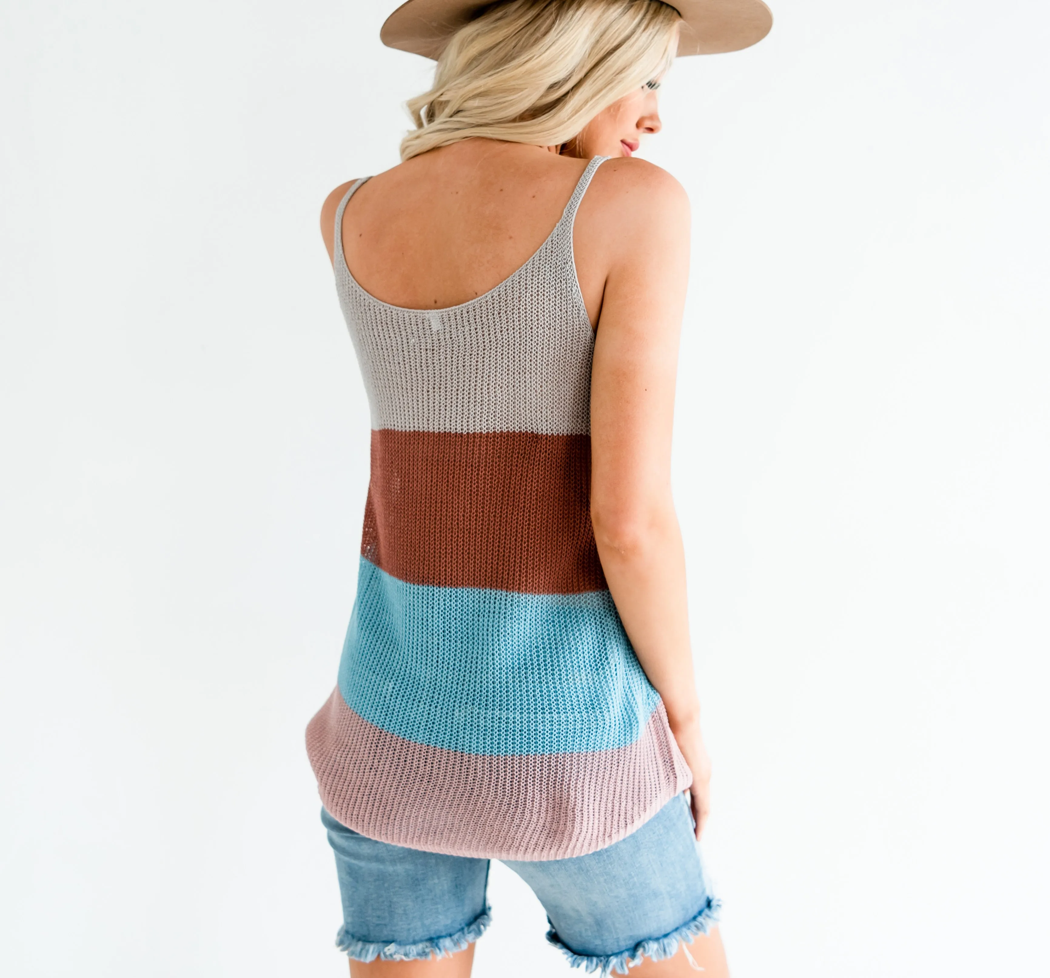Multicolor Striped Tank - Pink