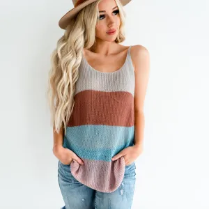 Multicolor Striped Tank - Pink