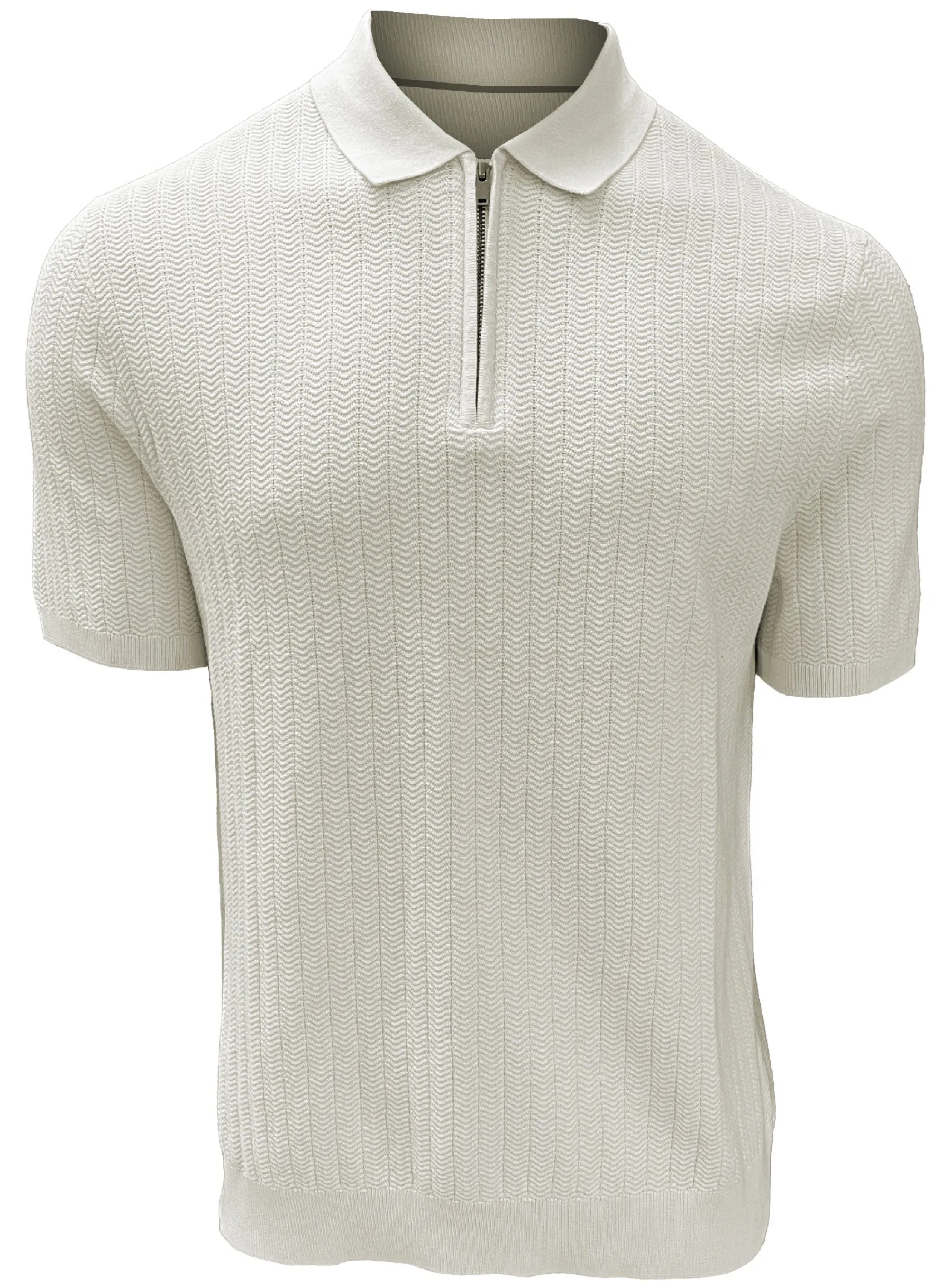 NILO | Textured Cotton Blend Knit Polo || NILO | Polo En Maille Avec Mélange De Coton Texturé