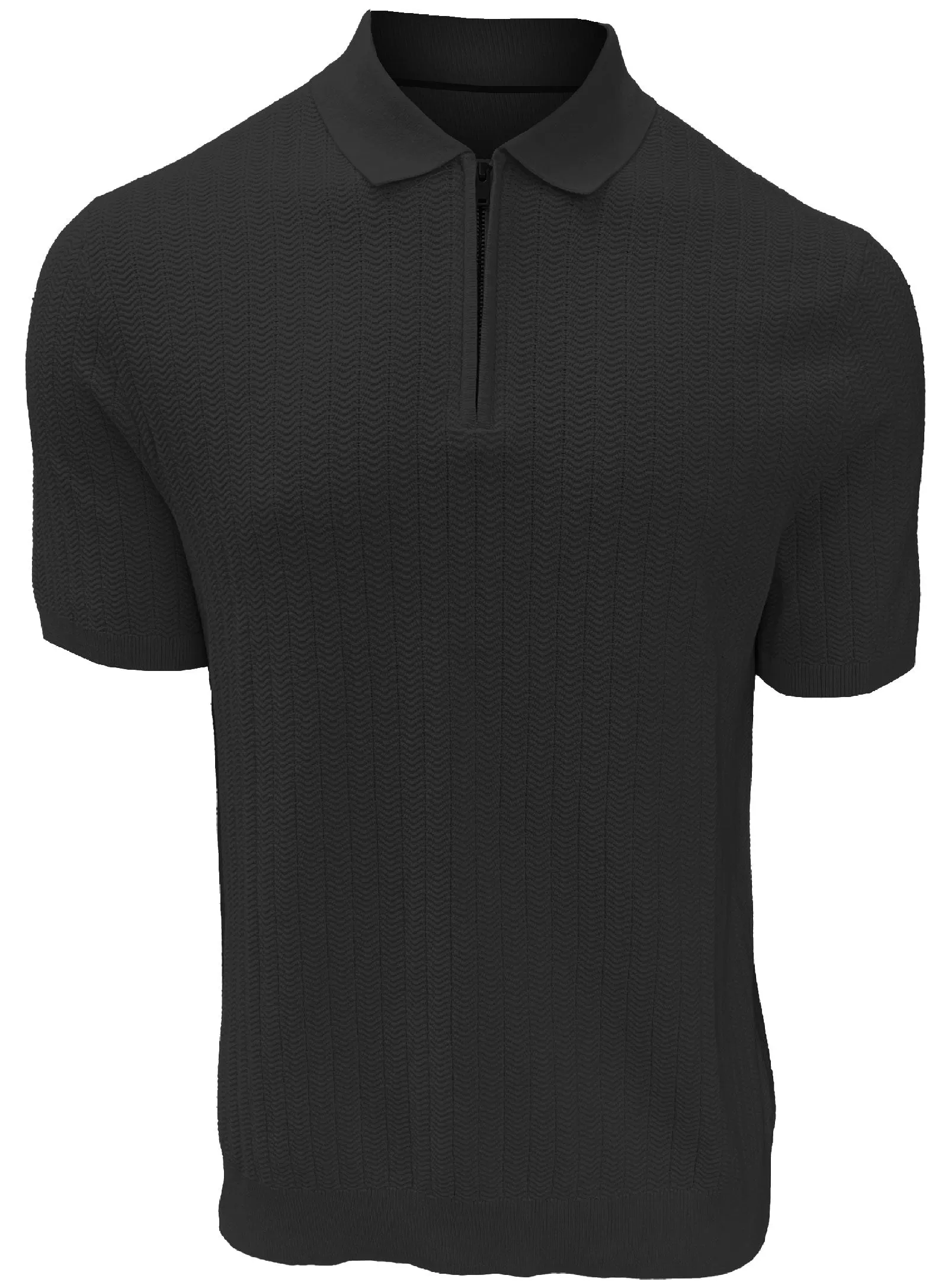 NILO | Textured Cotton Blend Knit Polo || NILO | Polo En Maille Avec Mélange De Coton Texturé