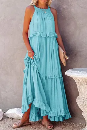 Not A Care Halter Maxi Dress