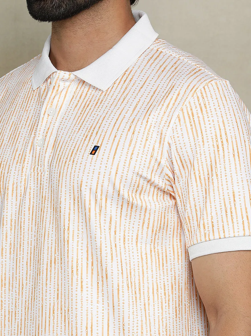 Orange Printed Slim fit Polo T-Shirt | Jade Play