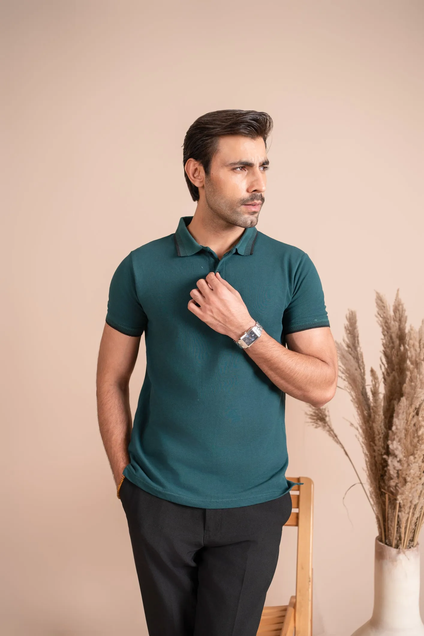 Pine Green Basic Polo