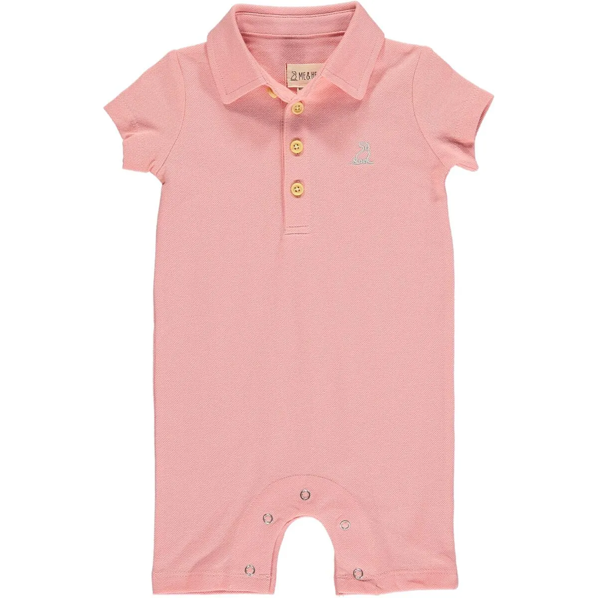 Pink Pique Polo Romper
