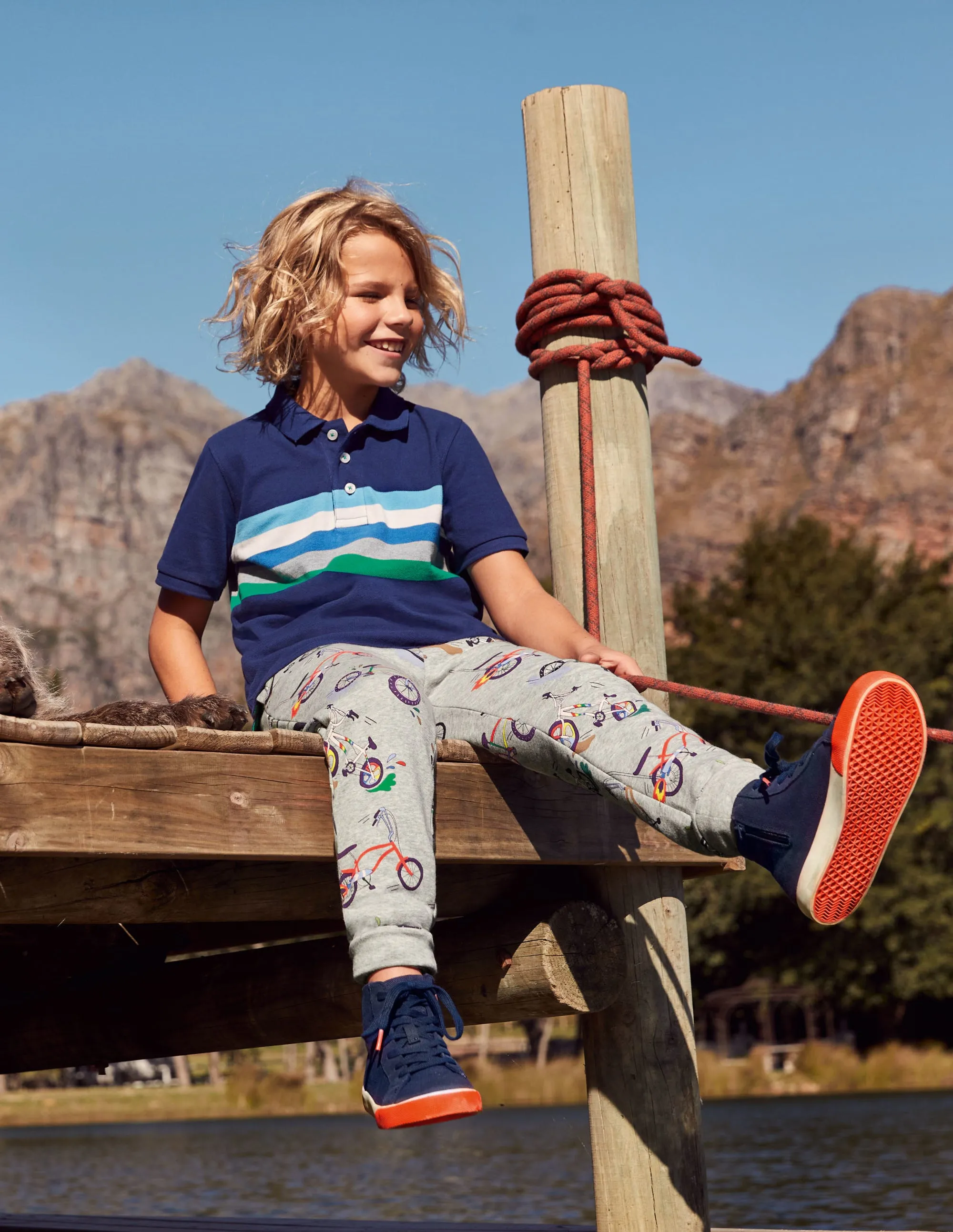Piqué Polo Shirt-Starboard Blue/Multi