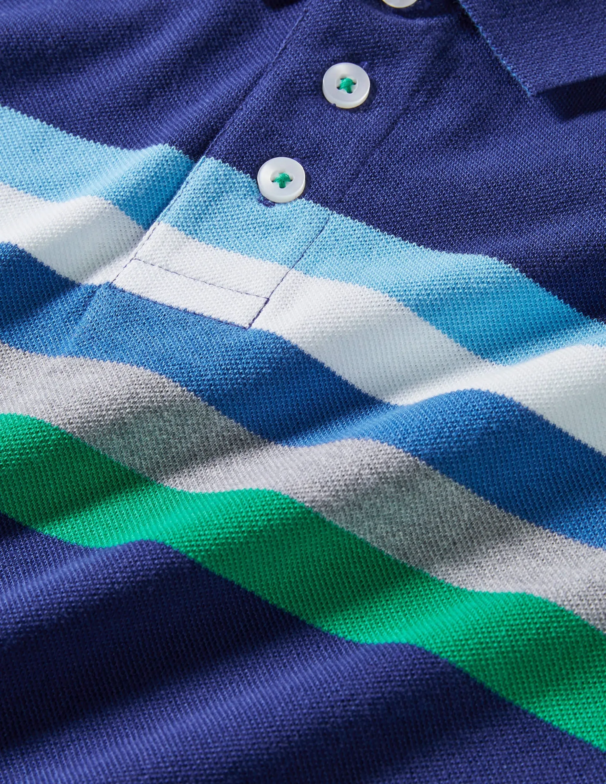 Piqué Polo Shirt-Starboard Blue/Multi