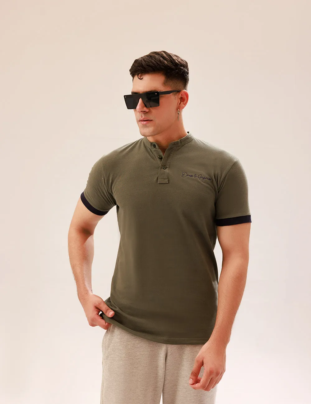 PLAIN OLIVE POLO SHIRT