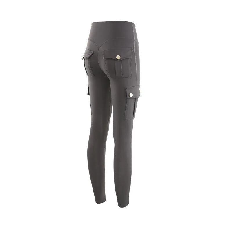 Pocket Slim Fit Cargo Pants – Stretch Tight Sexy Sports Running Trousers