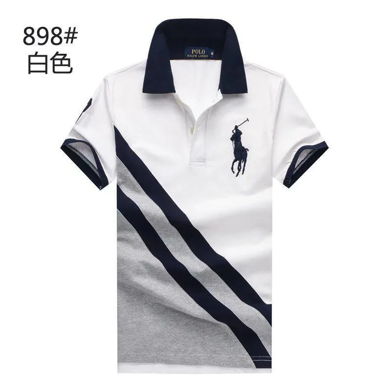 PRL Custom Fitted Big Pony Diagonal Patterned Polo Shirt