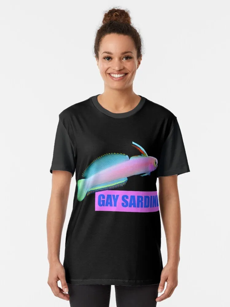 "Gay Sardine Graphic T-Shirt - Funny LGBTQ Tee"