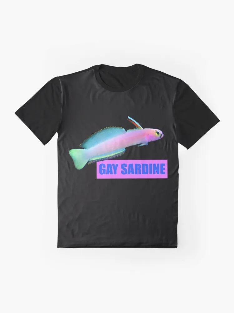 "Gay Sardine Graphic T-Shirt - Funny LGBTQ Tee"