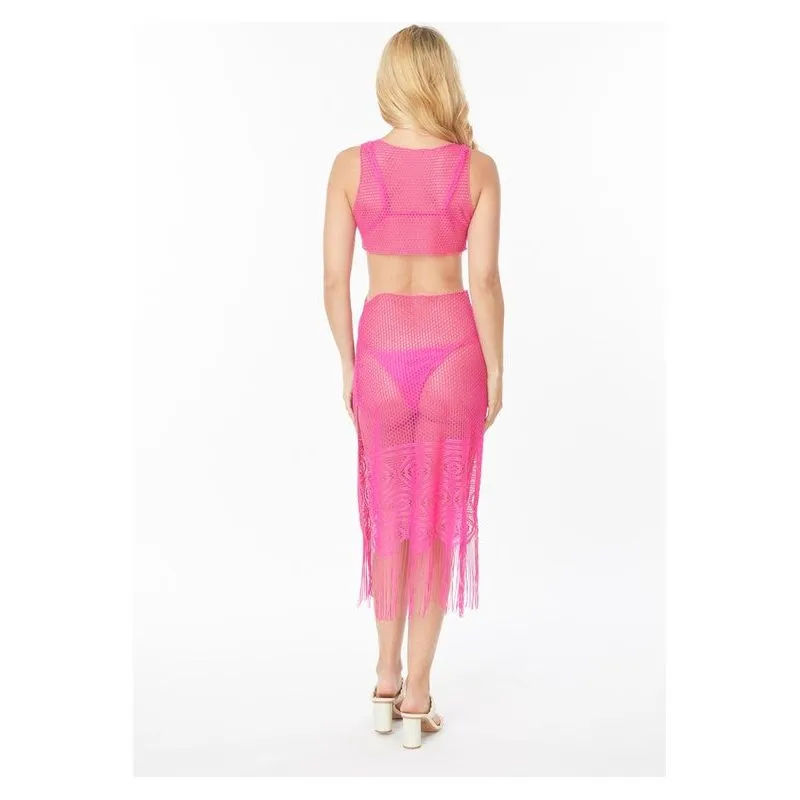 Relaxing Crochet with Tinsel Bottom Mid Cutout Cover Up