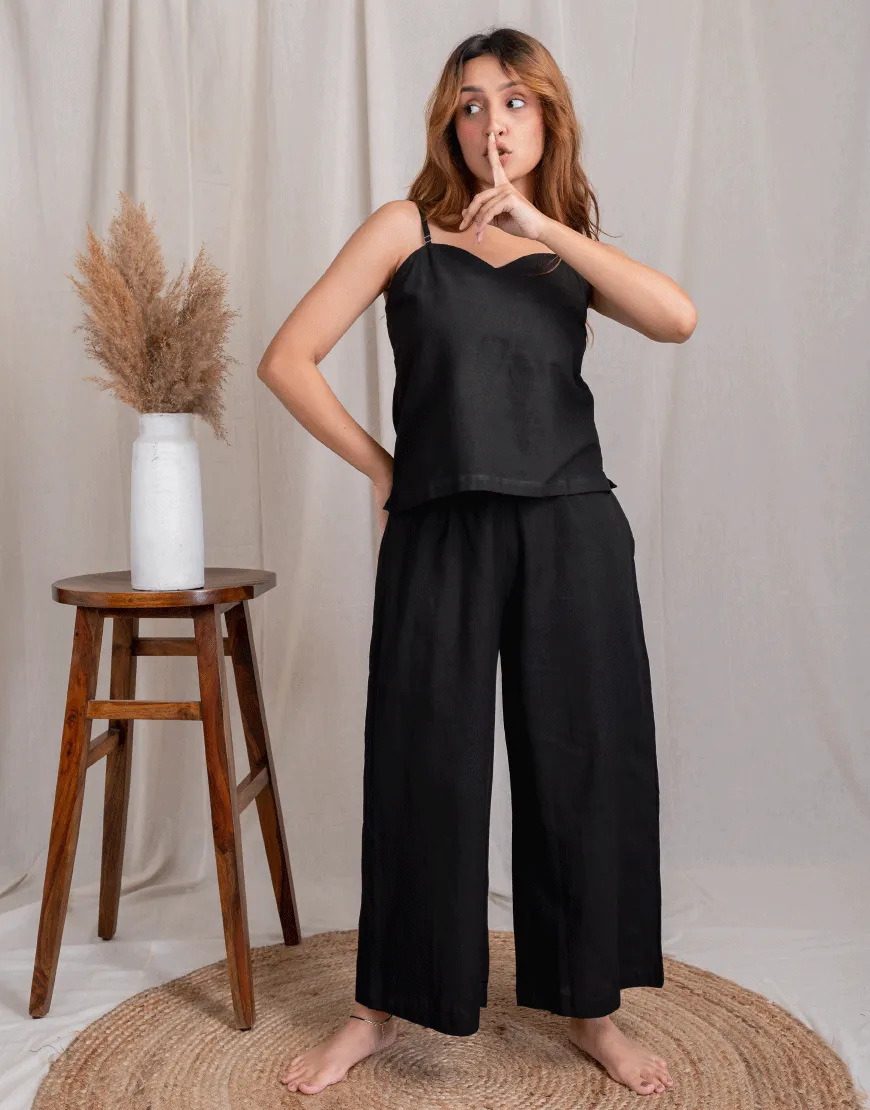 Royal Black Cotton Camisole