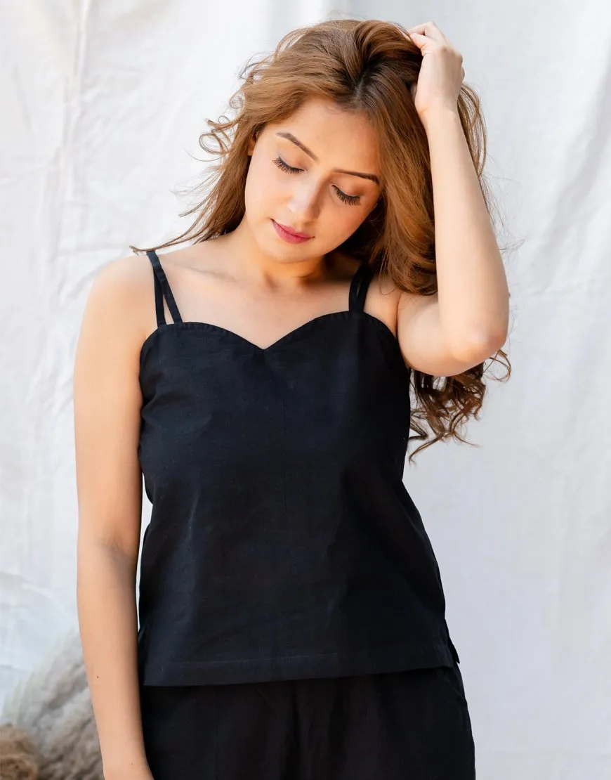 Royal Black Cotton Camisole