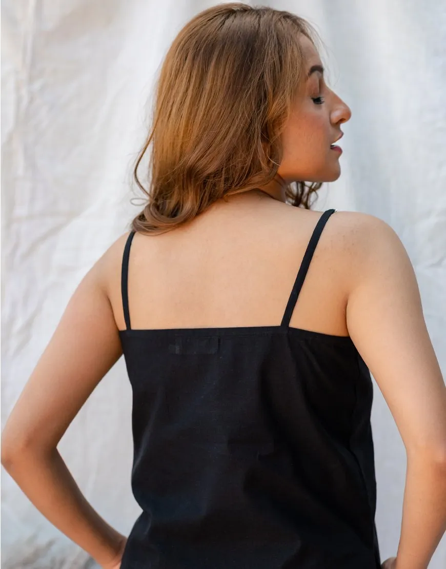 Royal Black Cotton Camisole