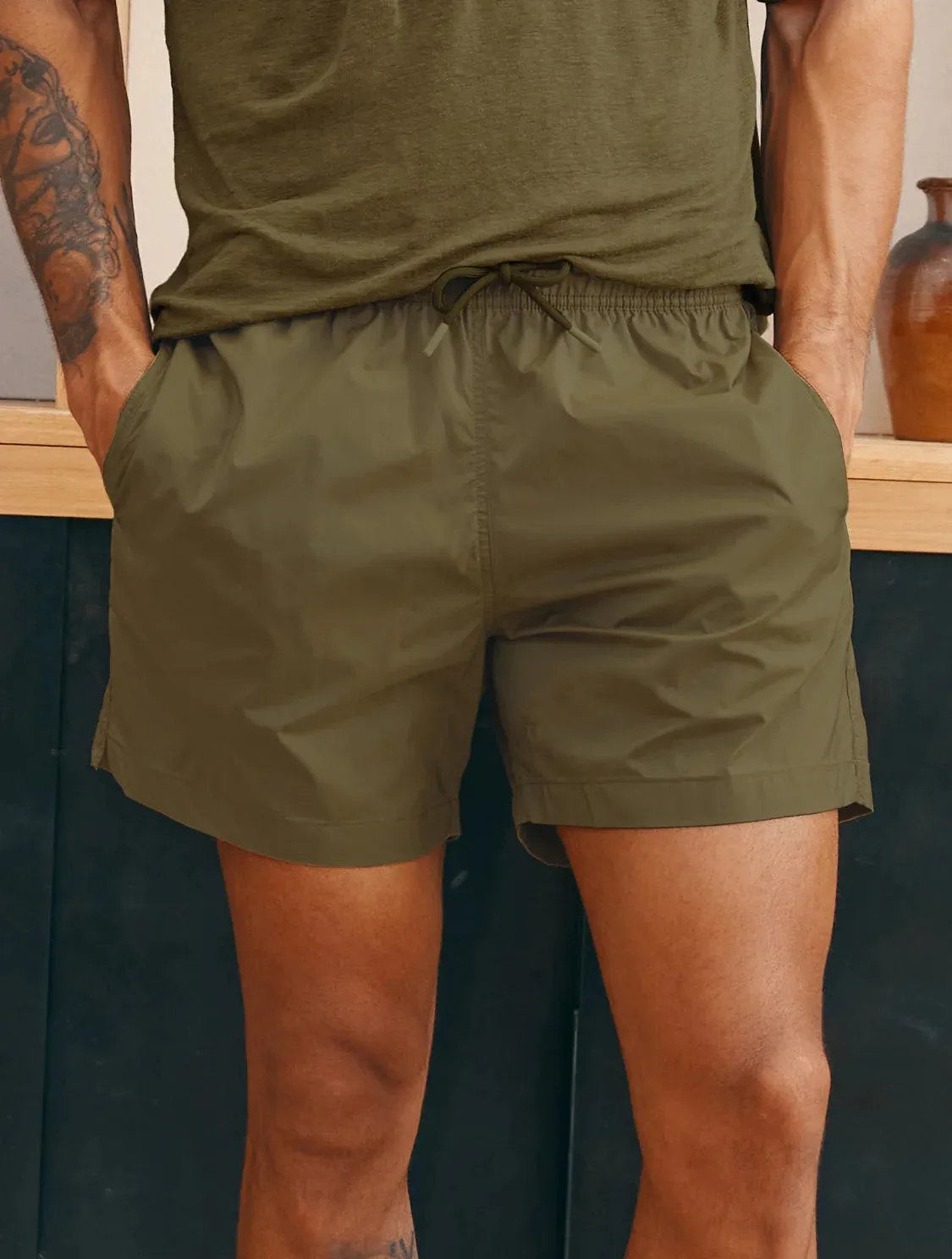 Salvador Elasticated Swimshorts -  Spinach