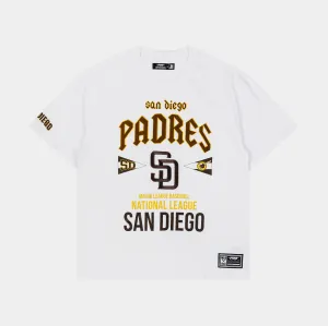 San Diego Padres City Tour Drop Shoulder Mens Short Sleeve Shirt (White)