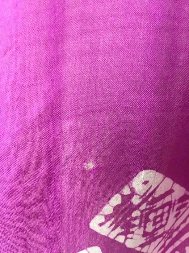 Silk Sari Kaftan Dress / Magenta Batik