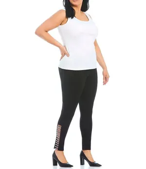 Slim Factor by Investments Plus Ponte Knit Classic Waist Embellished Ladde