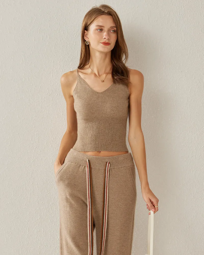 Spaghetti Strap Cashmere Basic Tank Top