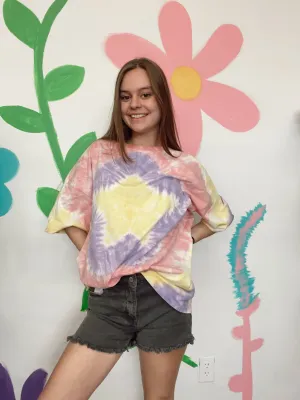 Star Tie Dye Oversize Top - Lavender