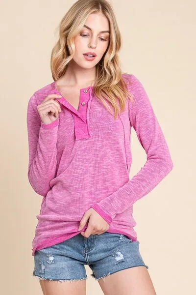 Trendy Basics Henley Top