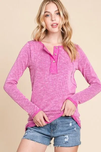 Trendy Basics Henley Top