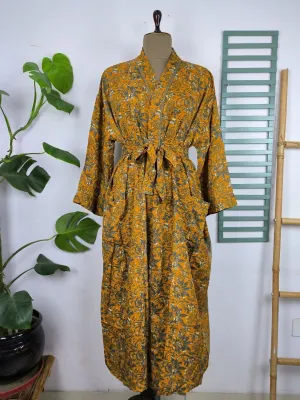 Upcycle Sustainable Boho Chic Coverup Recycle Silk Sari Kimono Gorgeous Wardrobe Vintage Elegance House Robe | Duster Cardigan | Orange Gray Floral