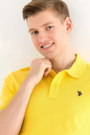 US Polo Assn. Men Polo Shirt Single Color Horse Amber VR094 USPOM171 USPA