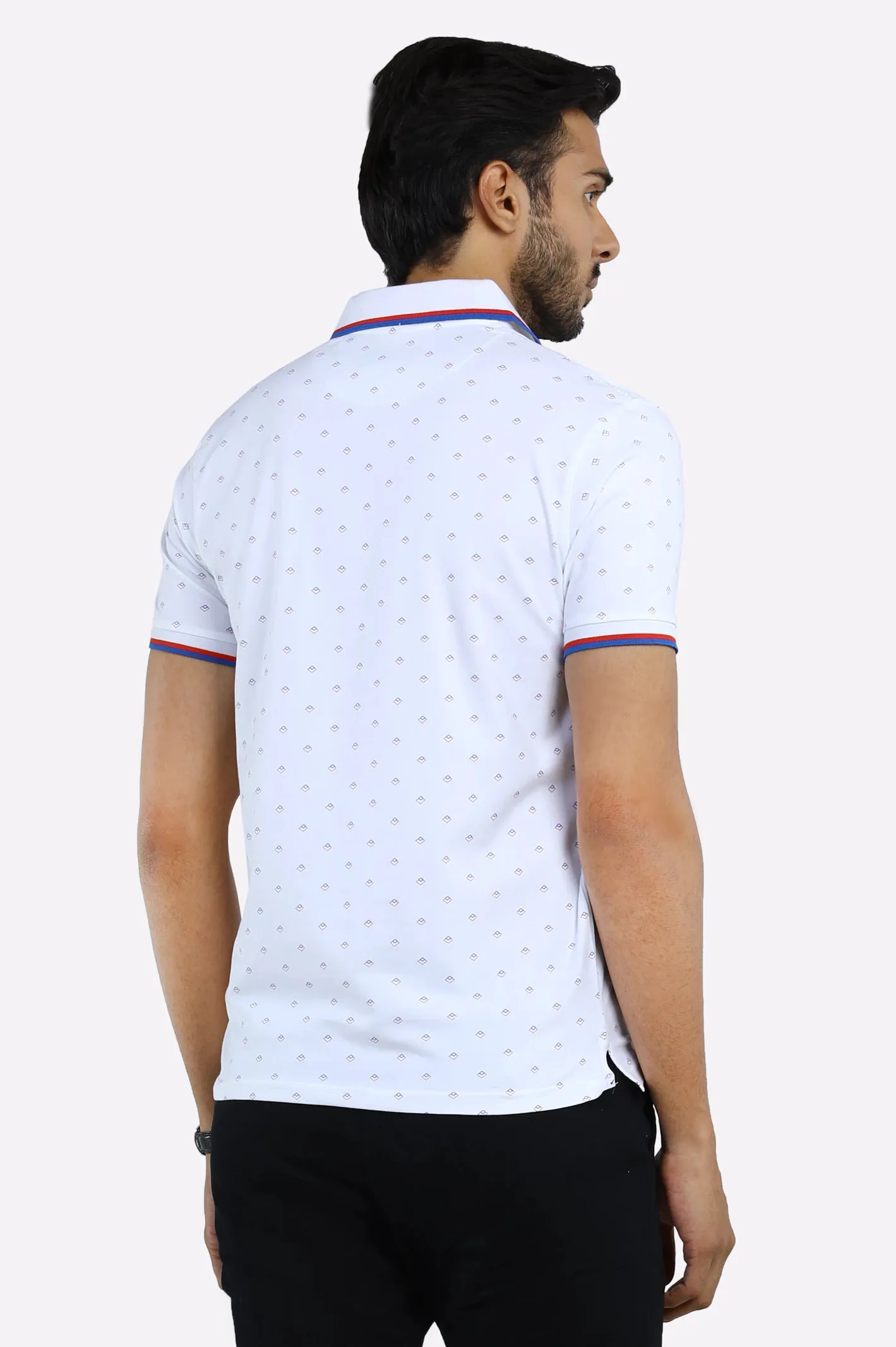 White All Over Printed Polo