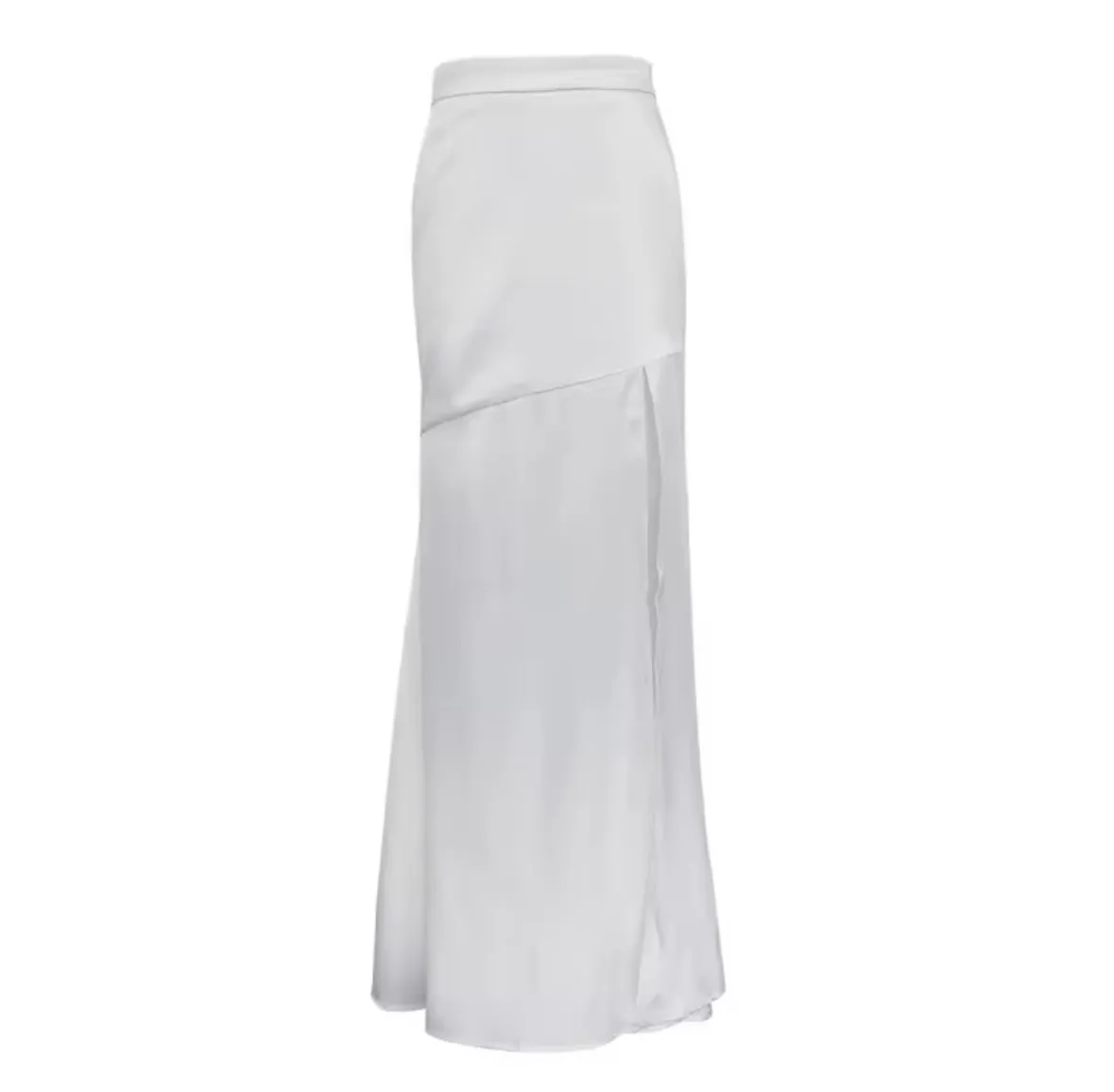 White silky maxi skirt