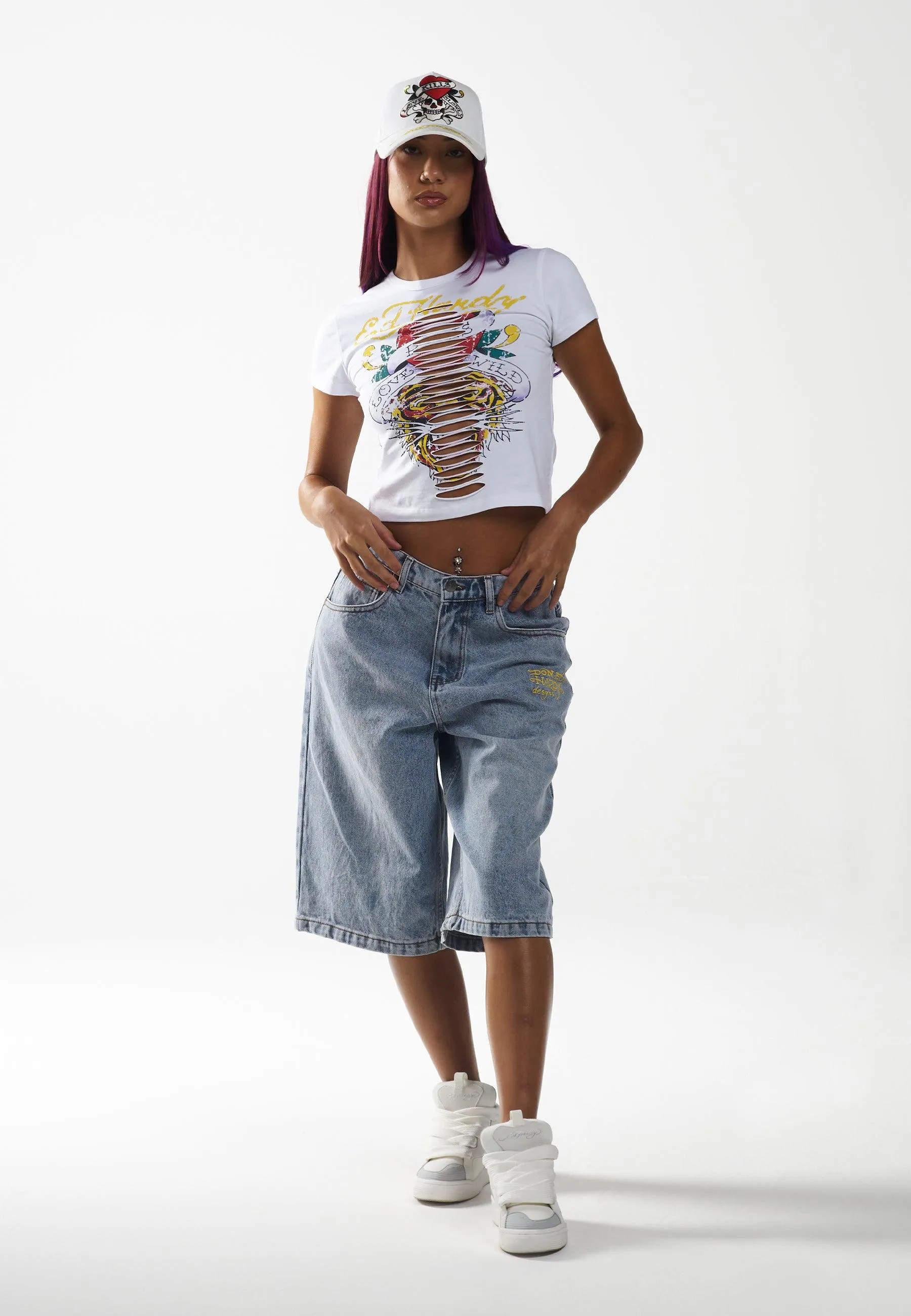 Womens Love-Runs-Wild Baby Slash T-Shirt - White