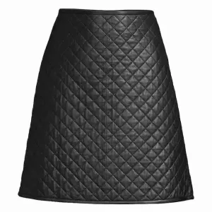 Women's Quilted Leather Skirt – Stylish & Elegant Midi Skirt