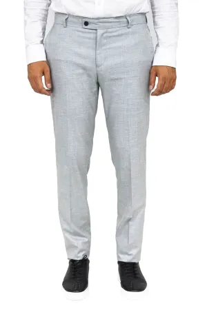 WSS Slim Fit Textured Grey Men Trousers  - Singen