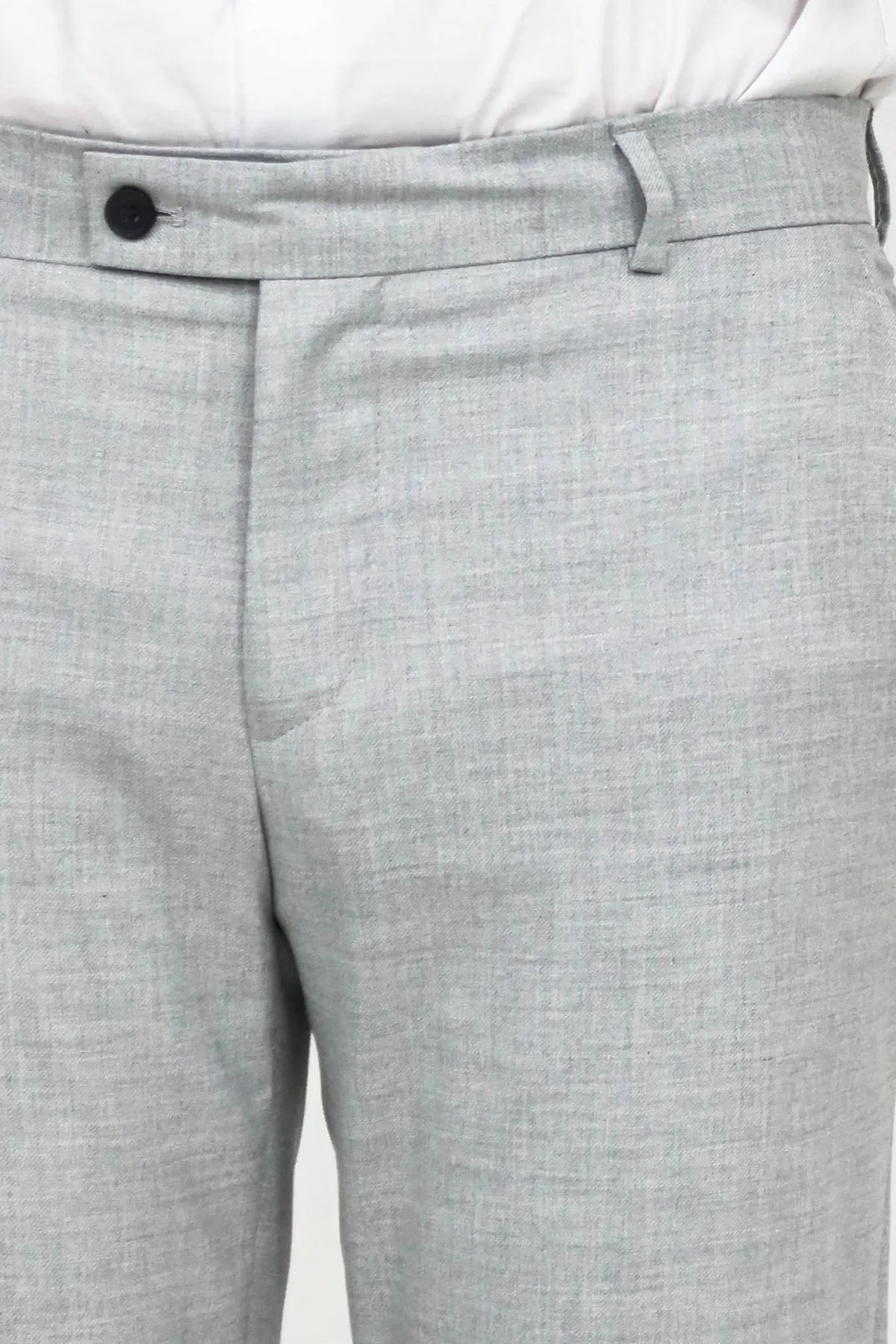 WSS Slim Fit Textured Grey Men Trousers  - Singen